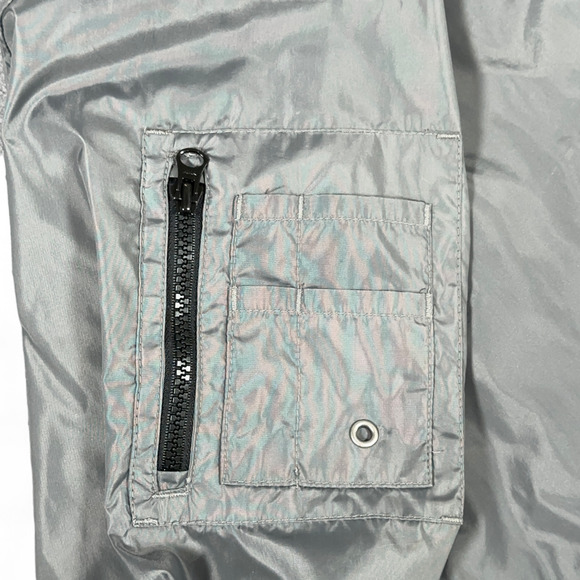 Vintage Gap Jacket Adult SMALL Gray Bomber MA1 Flight Nylon Military Y2K 90s - Picture 7 of 10